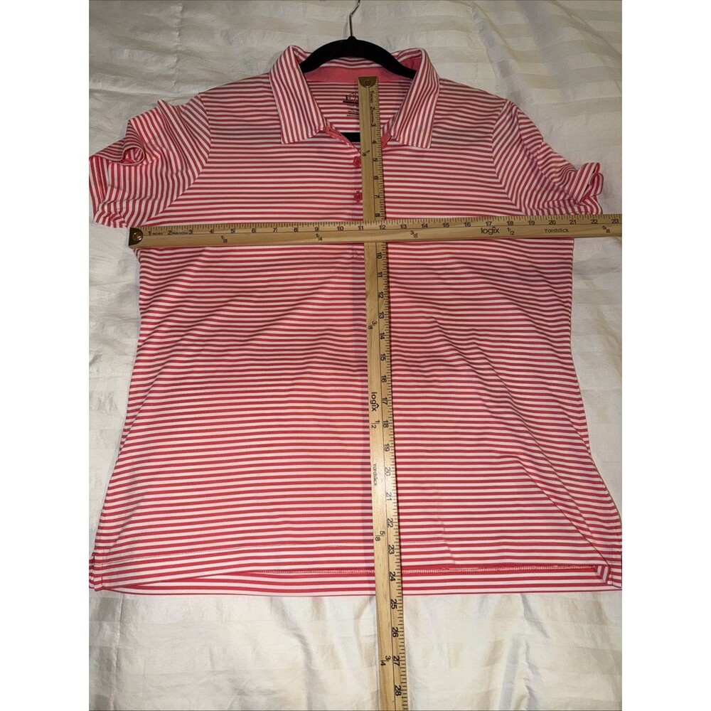 EP Pro Tour Tech Polyester Polo Golf Shirt Women Size XL Striped Performance - Picture 8 of 10